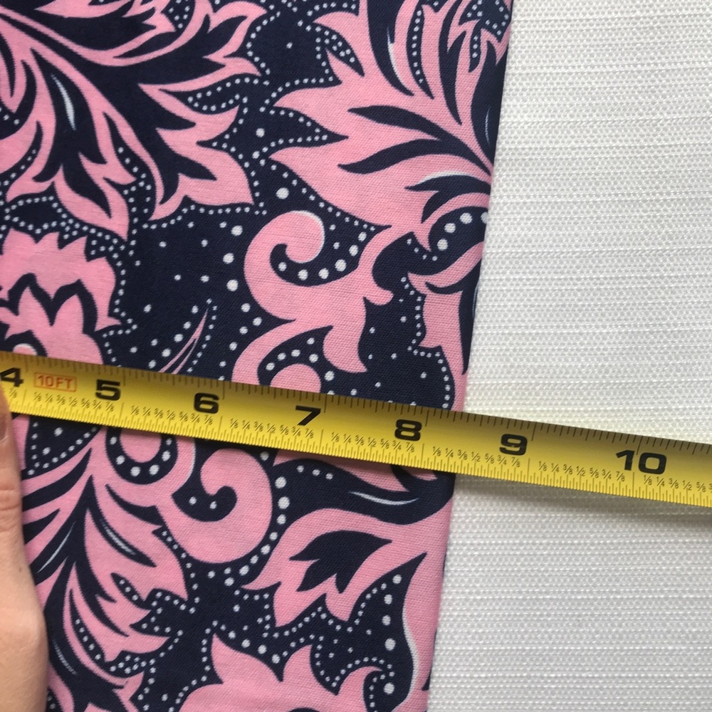 Navy Blue Pink Polka Dot Leaf Pattern Scarf Soft And Stretchy 8.5”x 55” - Picture 5 of 6